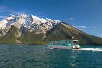 Boat cruise on Lake Minnewanka in Banff National Park