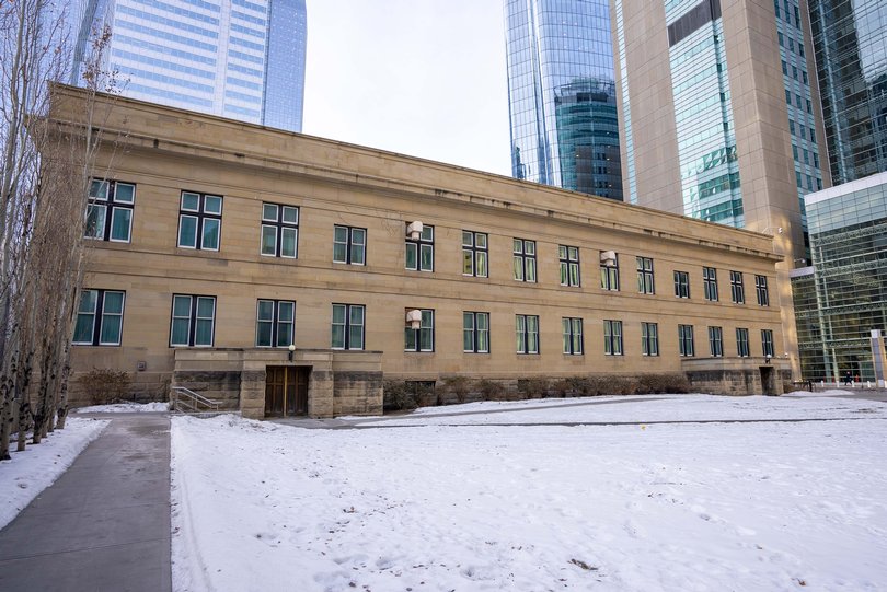 The Calgary Courts Centre in the winter