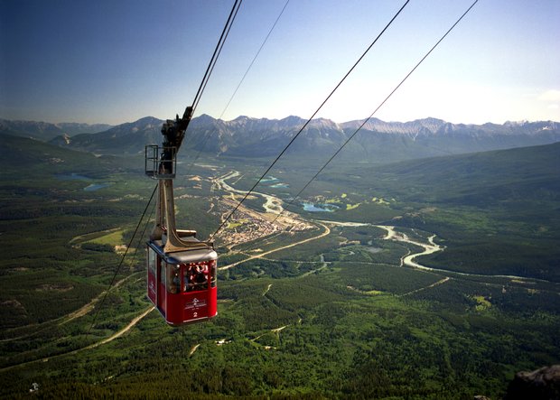 Scenic shot of the gondola at Jasper National Park.